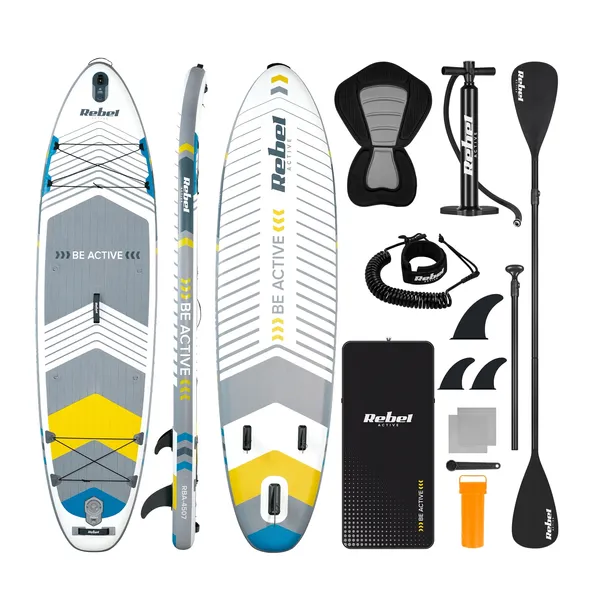 Deska SUP pompowana z siedziskiem do pływania 335 cm wiosło zestaw Rebel