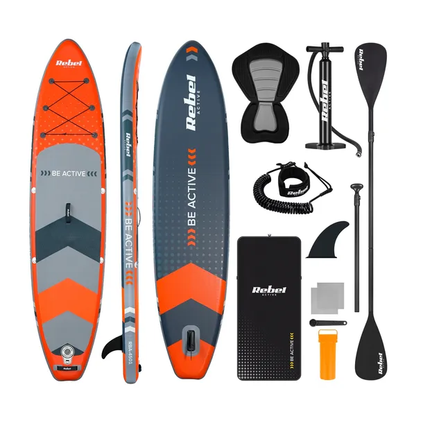 Deska SUP Rebel pompowana z siedziskiem do pływania 350 cm wiosło zestaw
