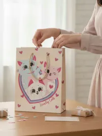 torebka-torba-ozdobna-papierowa-na-prezent-dla-dzieci-koty-kotki-rozowa