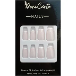 deni-carte-tipsy-short-square-french-24-szt-paznokcie-samoprzylepne