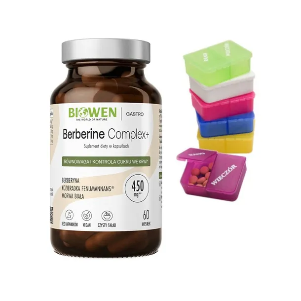 BERBERINE COMPLEX 450 mg kozieradka morwa biała Biowen 60 kaps. + Gratis