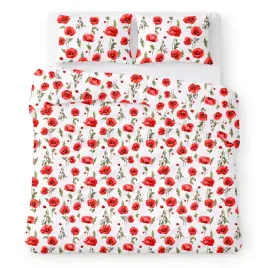 posciel-bawelniana-160x200-biala-w-czerwone-maki-klasyczny-cotton-home