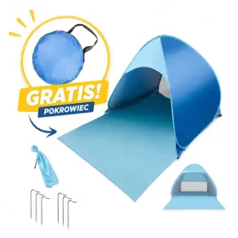 Zdjęcie produktu Namiot plażowy samorozkładający pop-up XXL UV ochrona + pokrowiec GRATIS