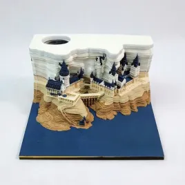 3d-notes-zamek-fantasy-blok-odrywany-rzezba-warstwowa-na-biurko