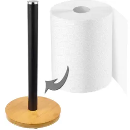 stojak-kuchenny-na-recznik-papierowy-czarny-z-drewniana-podstawka-32cm