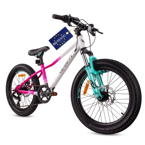 Rower dziecięcy 20 cali dla dziewczynki MTB Shimano 6 biegów amortyzator