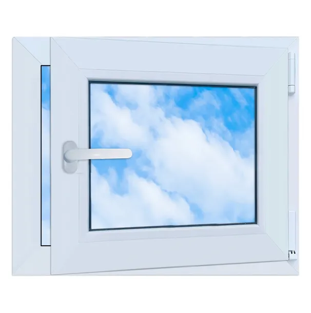 Okno PCV Białe 60x50 PRAWE nowe 600x500 mm rozwierno-uchylne dwuszybowe PVC