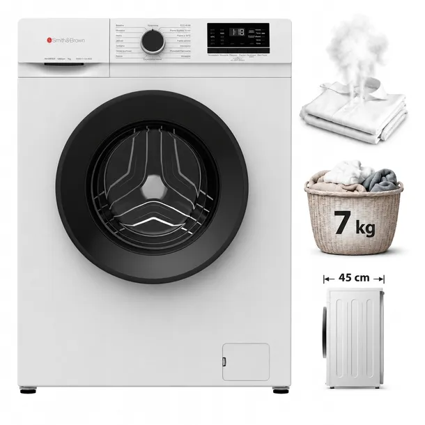 Pralka Slim Smith&Brown SWAT-712-W25 7kg 1200 obr/min 74 dB 14 programów