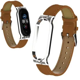 pasek-skorzany-do-xiaomi-mi-band-8-brown-silver