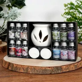 kominek-ceramiczny-z-olejkami-zapachowymi-i-swiecami-tealight-zestaw-15-szt