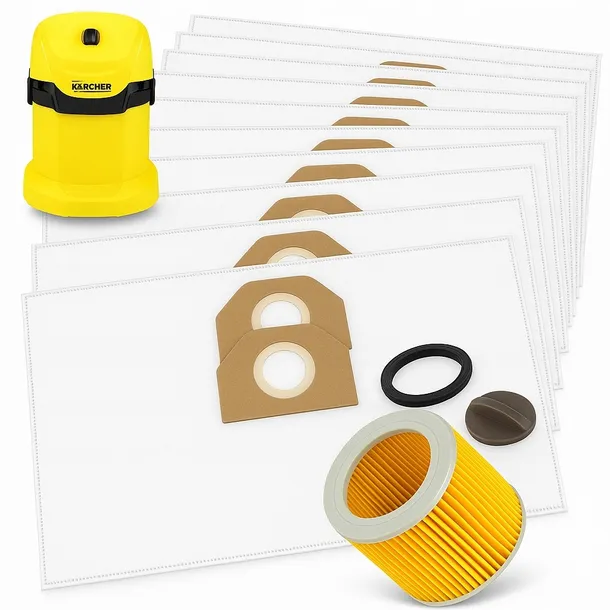10x WORKI DO ODKURZACZA KARCHER WD3 WOREK WD2 PLUS KWD V-17 V-15 V-12 FILTR