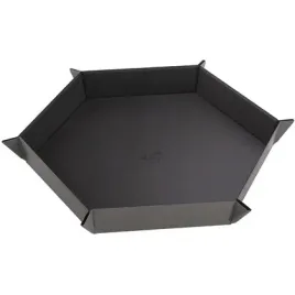 gamegenic-magnetic-dice-tray-hexagonal-black-gray