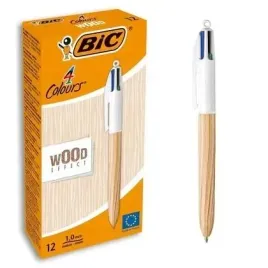 dlugopis-4-colours-wood-style-mix-ast-12szt-bic