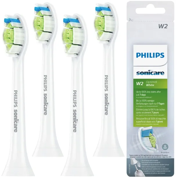 4x Końcówki wybielające Philips Sonicare W2 Optimal White HX6064/10 białe