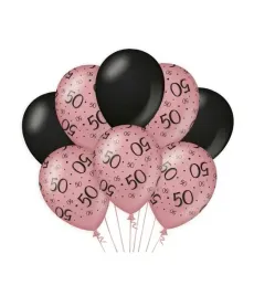 balony-50-urodziny-rozowo-czarne-8-szt-dekoracja-imprezowa-jubileusz-50