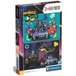 puzzle-2x60-super-kolor-batwheels-clementoni