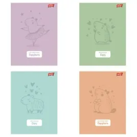 paczka-zeszyt-a5-32k-linia-dwukolorowa-pastel-capybara-mix-pakiet-15-sztuk