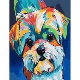 malowanie-po-numerach-teczowy-pies-40x50cm