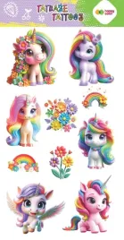 tatuaze-zmywalne-flower-unicorns-100x200mm-happy-color
