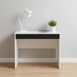 biurko-80-cm-ryflowany-front-bialy-mat-czarny-z-szuflada-toaletka-loft