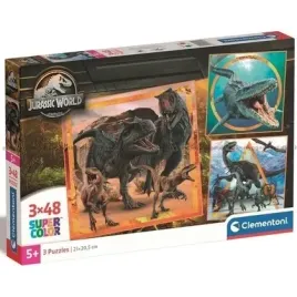 puzzle-3x48-super-kolor-jurassic-world-clementoni