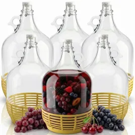 6x-balon-dama-gasior-szklany-5l-butla-winiarska-na-wino-z-uchem-w-koszyku