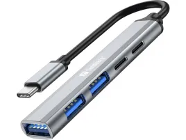sandberg-336-50-huby-i-koncentratory-usb-type-c-5000-mbit-s-szary