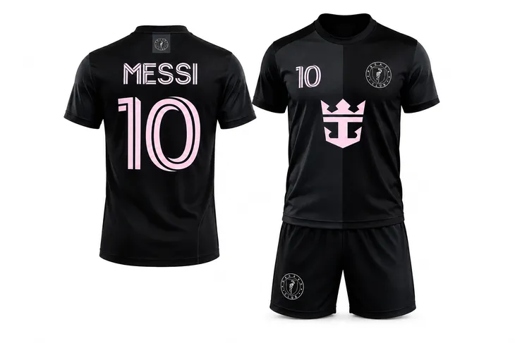 STRÓJ PIŁKARSKI - KOSZULKA SPODENKI - MESSI MIAMI rozm. 140 cm