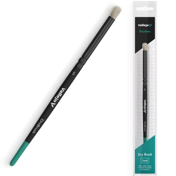 PĘDZEL Z NATURALNEGO WŁOSIA VALLEJO B07001 - DRY BRUSH - NATURAL S
