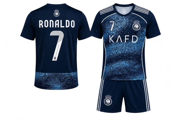 STRÓJ PIŁKARSKI - KOSZULKA SPODENKI - RONALDO AL NASSR rozm. 122 cm