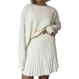 kremowy-komplet-damski-oversize-sweter-plisowana-spodnica-mini-one-size