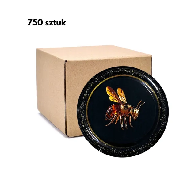 Zakrętki fi 82 do miodu Bursztyn - Pszczoła KARTON 750 sztuk