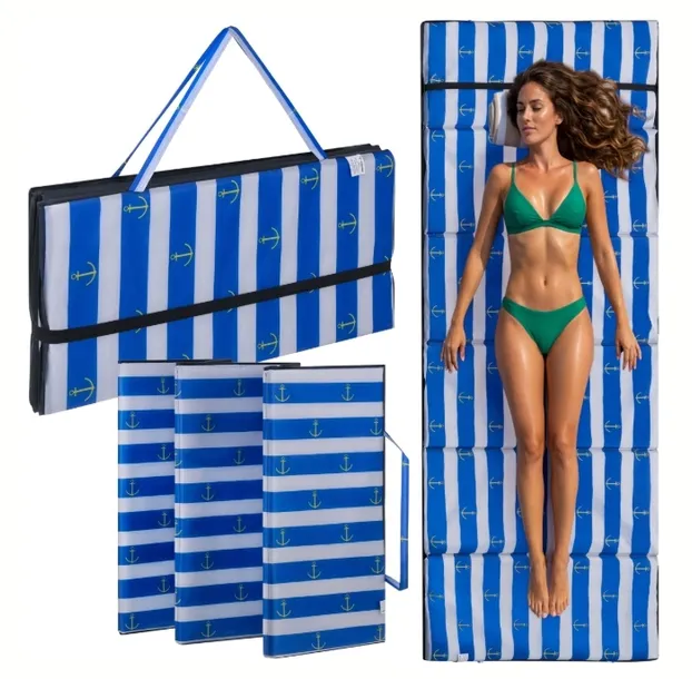 Mata Plażowa na Plaże Kamieniste Duża 192x66cm Składana Karimata Gruba
