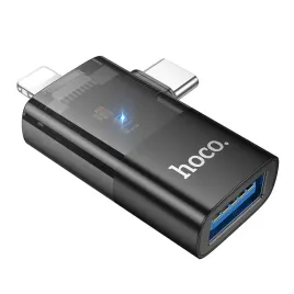adapter-otg-2w1-lightning-usb-c-do-usb-a-hoco-ua36e-czarny