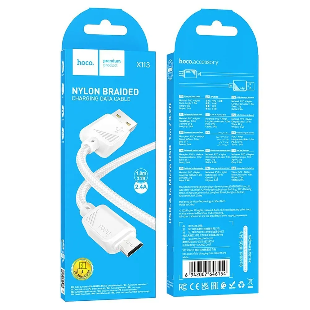 kabel-usb-a-do-micro-usb-hoco-24a-1-m-x113-bialy-stan-nowy