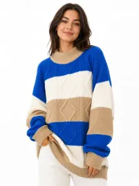 sweter-damski-w-niebieskie-i-bezowe-paski-rozmiar-xl-luzny-oversize