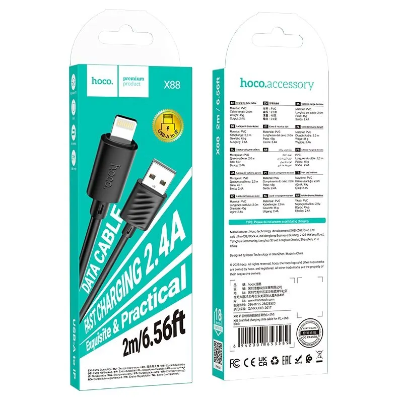 kabel-usb-a-do-lightning-hoco-24a-2-m-x88-czarny