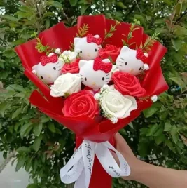 hello-kitty-sztuczne-kwiaty-bukiet-prezent-na-walentynki-35-cm