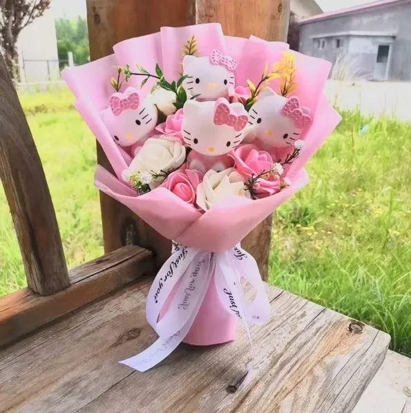 bukiet-hello-kitty-pluszowy-prezent-walentynki-kolor-odcienie-rozu