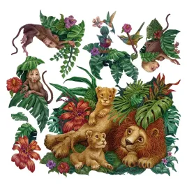 naklejki-na-drzwi-safari-dzikie-zwierzeta-w-tropikalnej-dzungli-60x95-cm