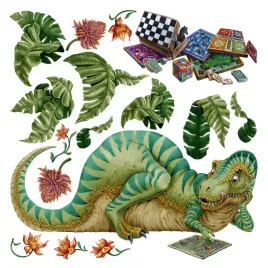 naklejki-na-meble-dzieciece-dinozaur-gry-planszowe-liscie-i-kwiaty-60x76-cm
