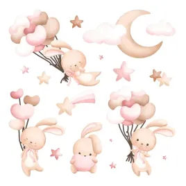 naklejki-na-sciane-set-slodkie-akwarelowe-kroliczki-z-balonami-100x180-cm