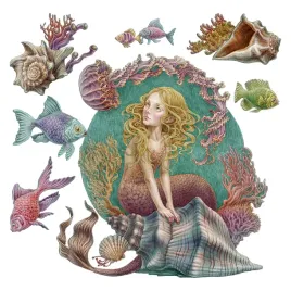naklejki-samoprzylepne-syrena-ryby-muszle-podwodny-basniowy-swiat-80x71-cm