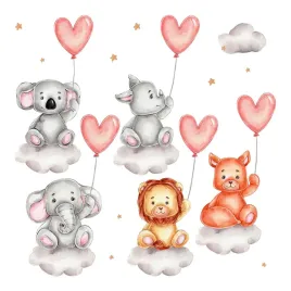 set-naklejek-akwarela-urocze-zwierzatka-z-balonami-na-chmurach-100x150-cm