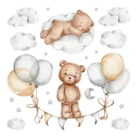 naklejki-na-meble-akwarela-slodkie-misie-na-balonach-i-chmurach-60x80-cm