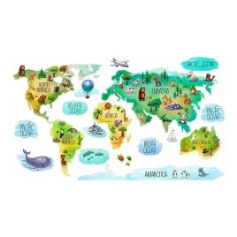 set-naklejek-na-sciane-edukacyjna-kolorowa-mapa-swiata-kontynenty-60x94-cm