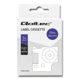 tasma-qoltec-do-dymo-d1-45013or-12mm-x-7m-or-biala-czarny-nadruk