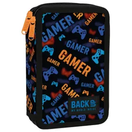 backup-piornik-szkolny-dwukomrowy-wyposazenie-kredki-pisaki-gamer