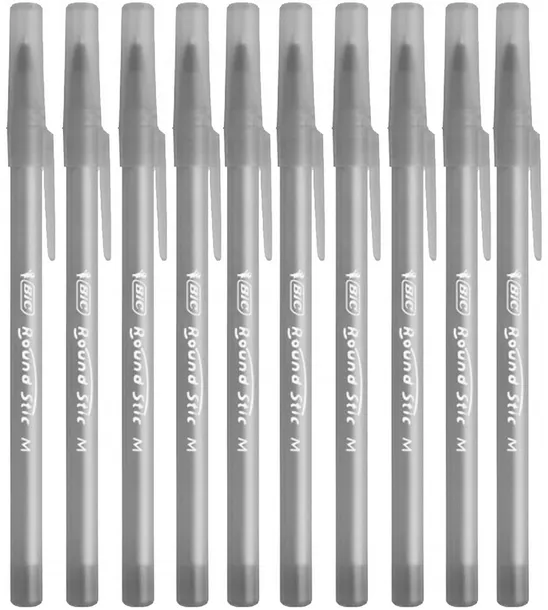 BIC ROUND STIC CLASSIC DŁUGOPIS CZARNY SZKOLNY BIUROWY ZESTAW 10 sztuk