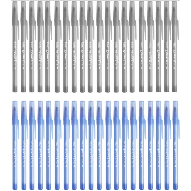 BIC Round Stic Classic 40 sztuk ZESTAW 1,0 mm: 20x niebieski + 20x czarny